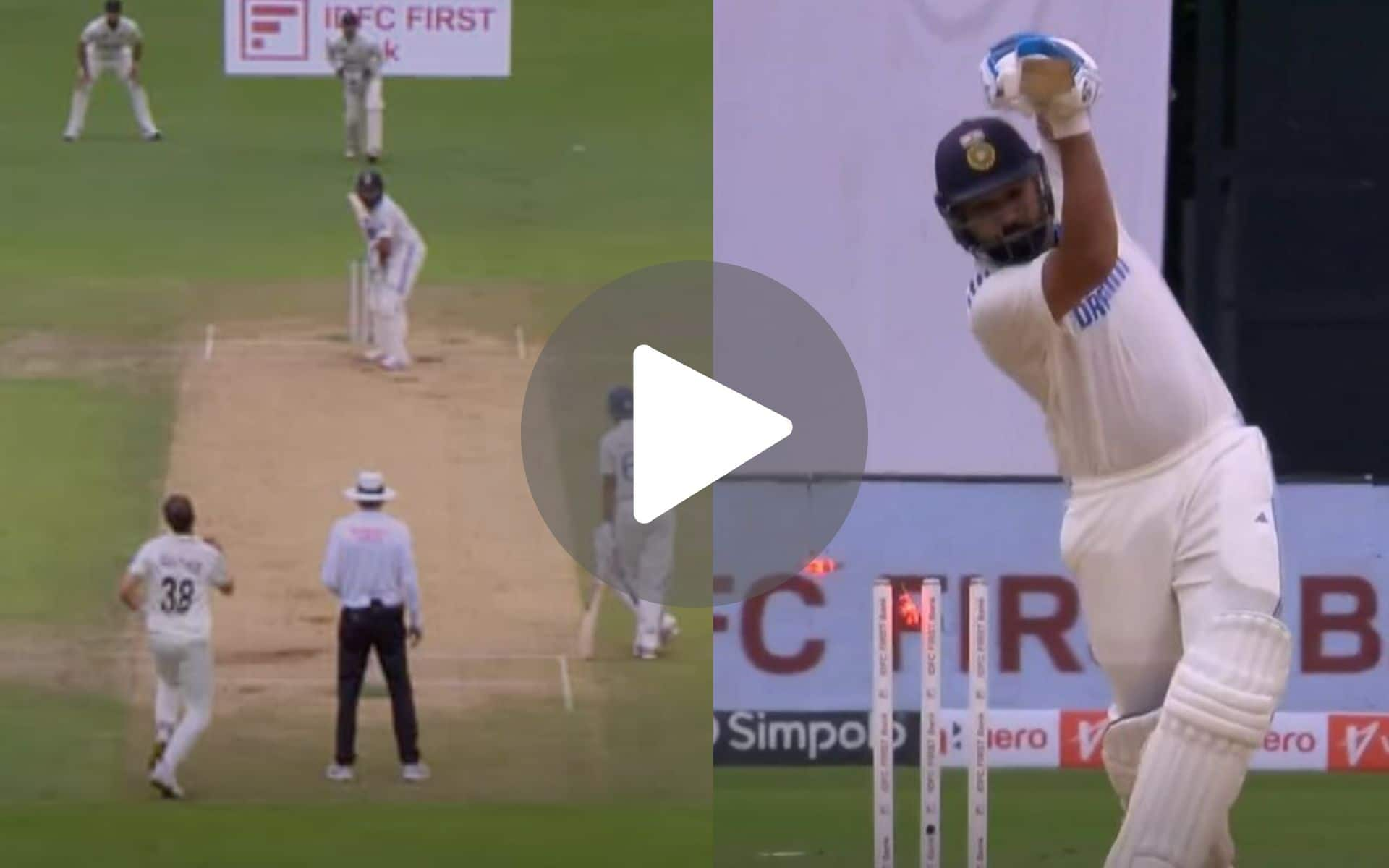 [Watch] Rohit Sharma Bamboozled By Tim Southee's Insane In-Swinger As Stumps Go Flying